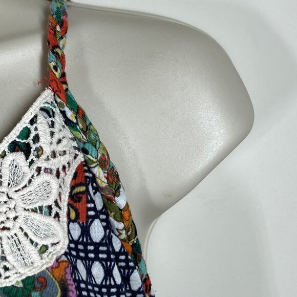 Whimsical Boho-Chic Top Juniors Sz XL (15-17) Beaded Free Spirits Patchwork - Picture 12 of 16